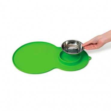 Catit - Base de Silicone 45x30cm (verde) + Comedouro Inox