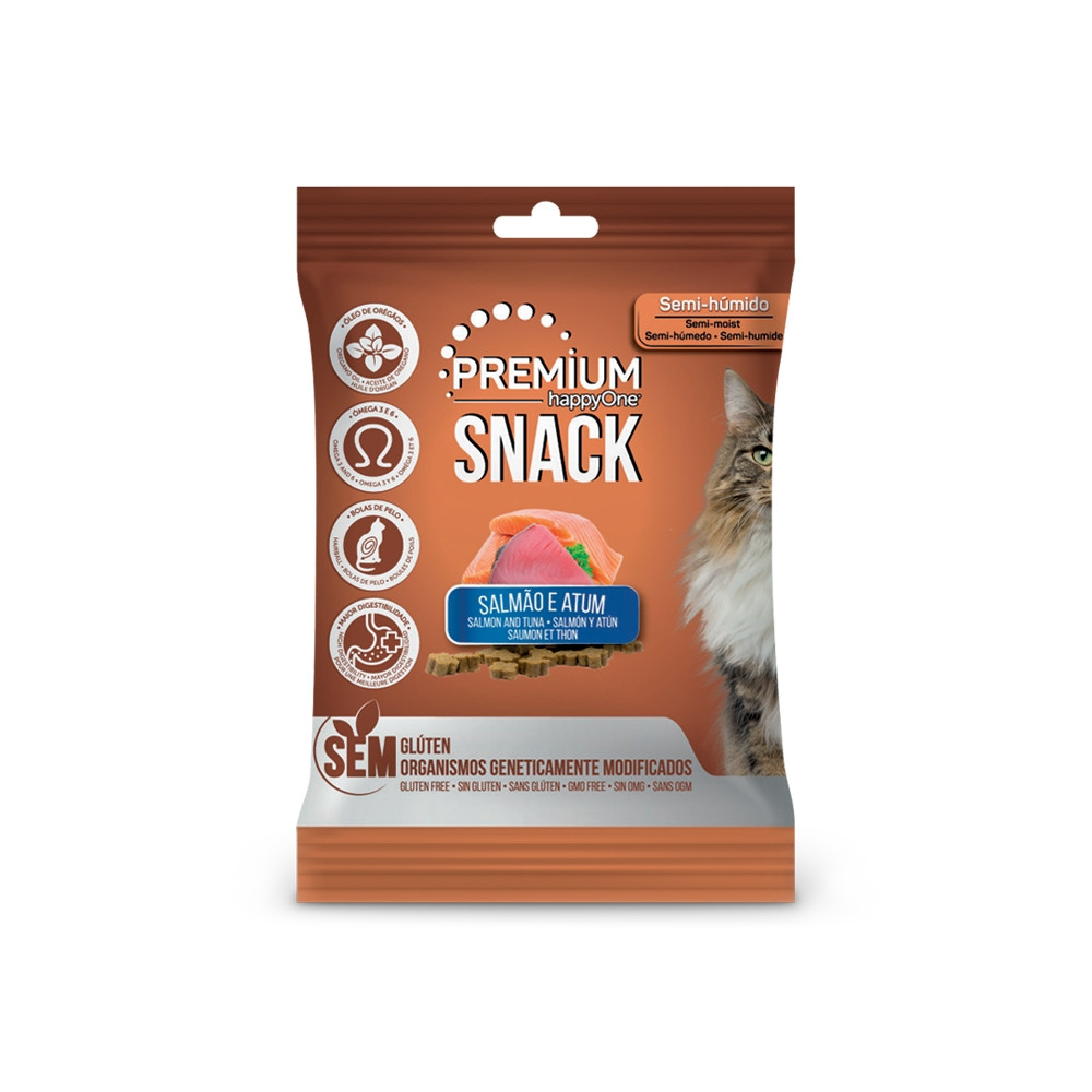 happyOne Premium Snacks Salmão e atum para Gato