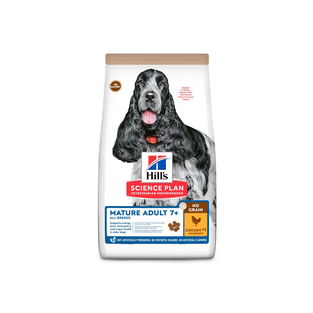 Hill's No Grain Cão Medium Adulto Mature - Frango