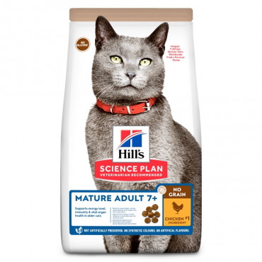 Hill's No Grain Gato Adulto Mature 7+ - Frango