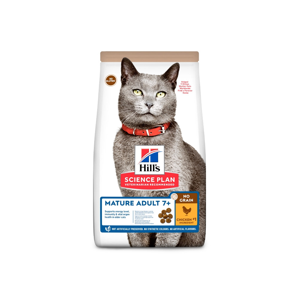 Hill's No Grain Gato Adulto Mature 7+ - Frango