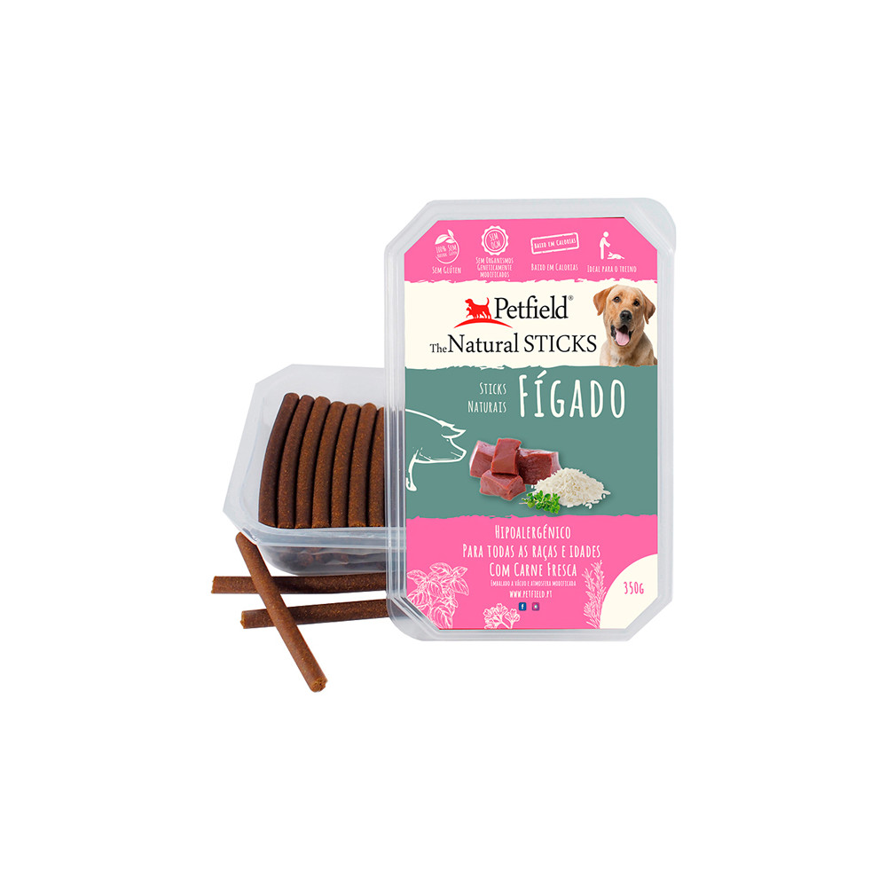 Petfield Natural Sticks para cão 350g – Fígado