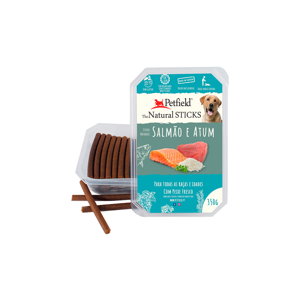 Petfield Natural Sticks para cão 350g – Salmão & Atum