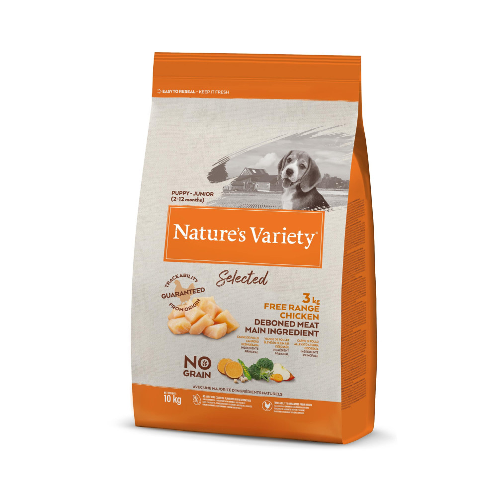 Nature's Variety Selected Sem Cereais Cão Junior - Frango