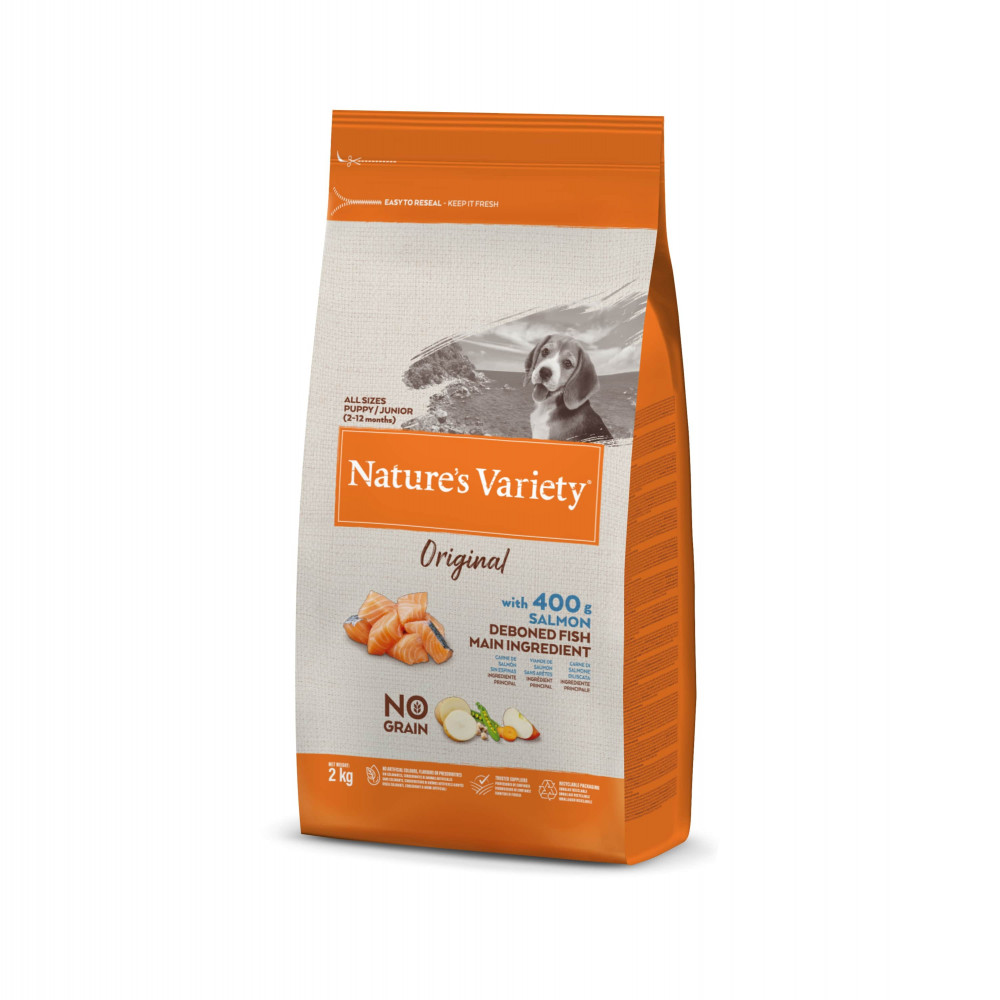 Nature's Variety Original Sem Cereais Cão Junior - Salmão